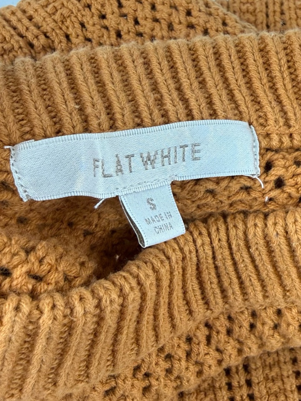 Anthropologie Flat White Ruffle Sweater Womens Small Yellow Knit - Picture 3 of 6